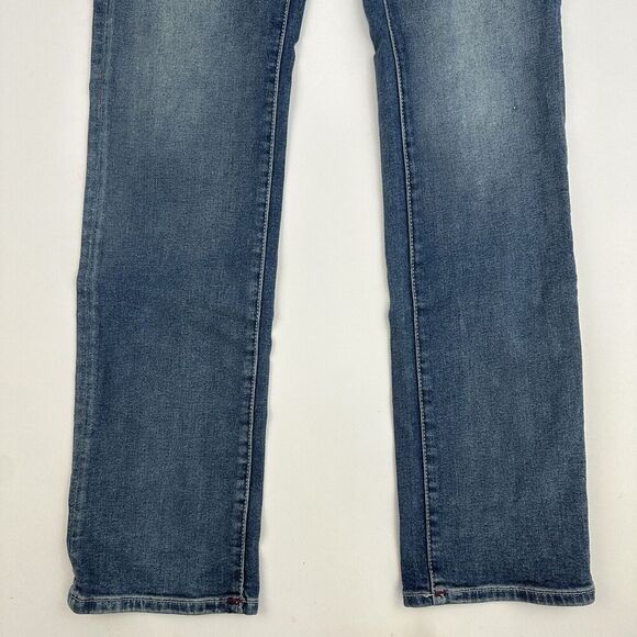 True Religion Billie Mid Rise Straight Denim Blue Jean Sz 29 Medium Wash Stretch - Picture 4 of 14